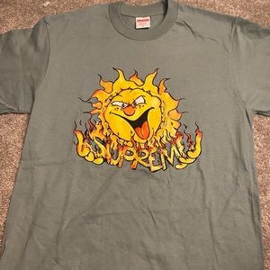 Supreme sun tee shirt dark sage small
